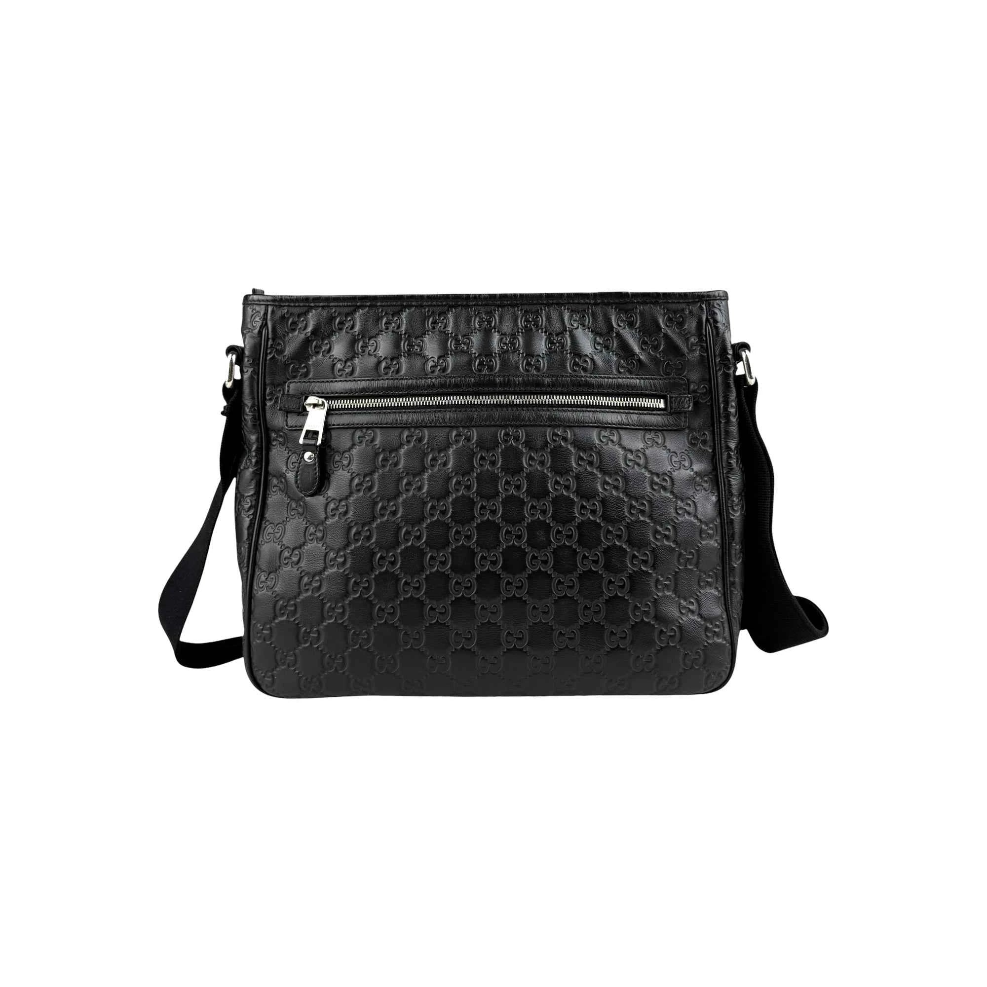 Gucci Black Guccissima Web Crossbody Bag