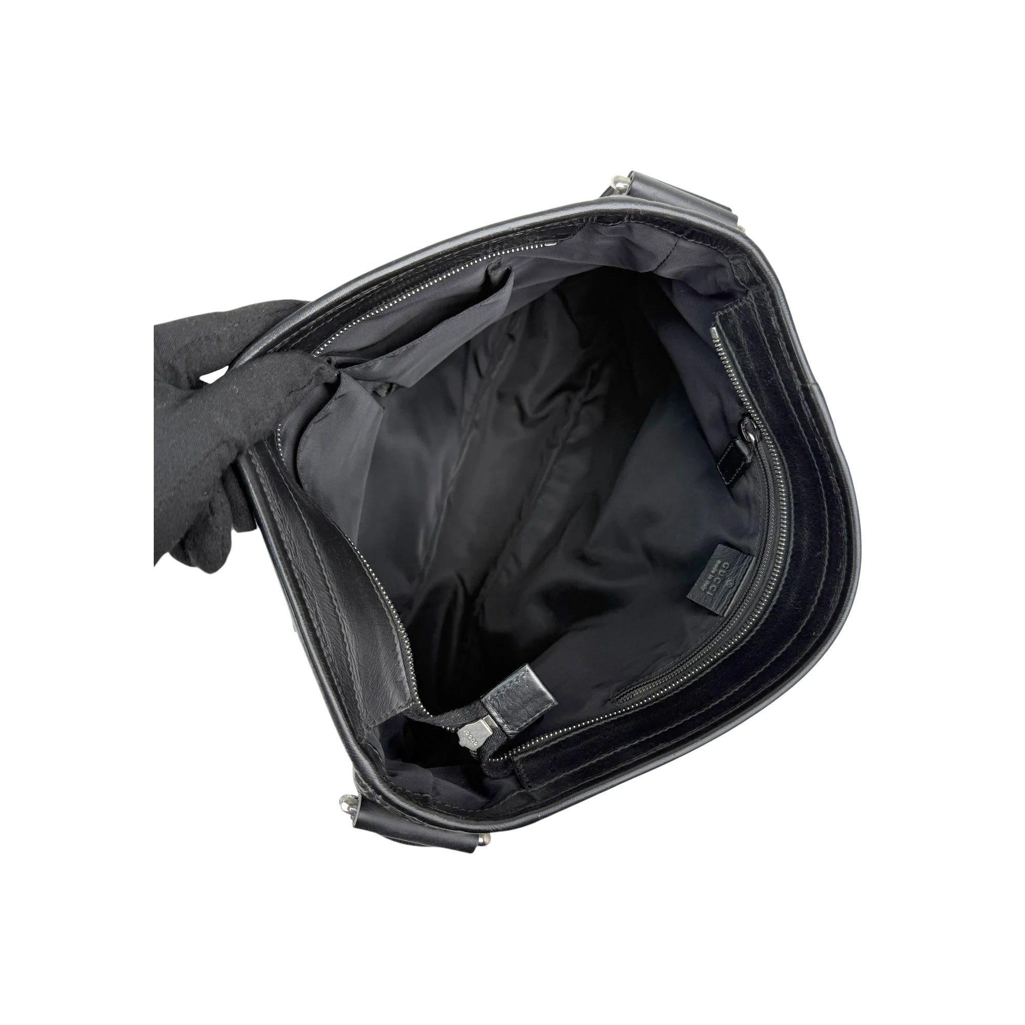 Gucci Black Guccissima Web Crossbody Bag