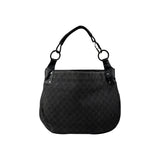 Gucci Black Horsebit Canvas/Leather Hobo Bag