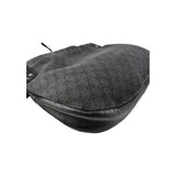 Gucci Black Horsebit Canvas/Leather Hobo Bag