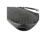 Gucci Black Horsebit Canvas/Leather Hobo Bag