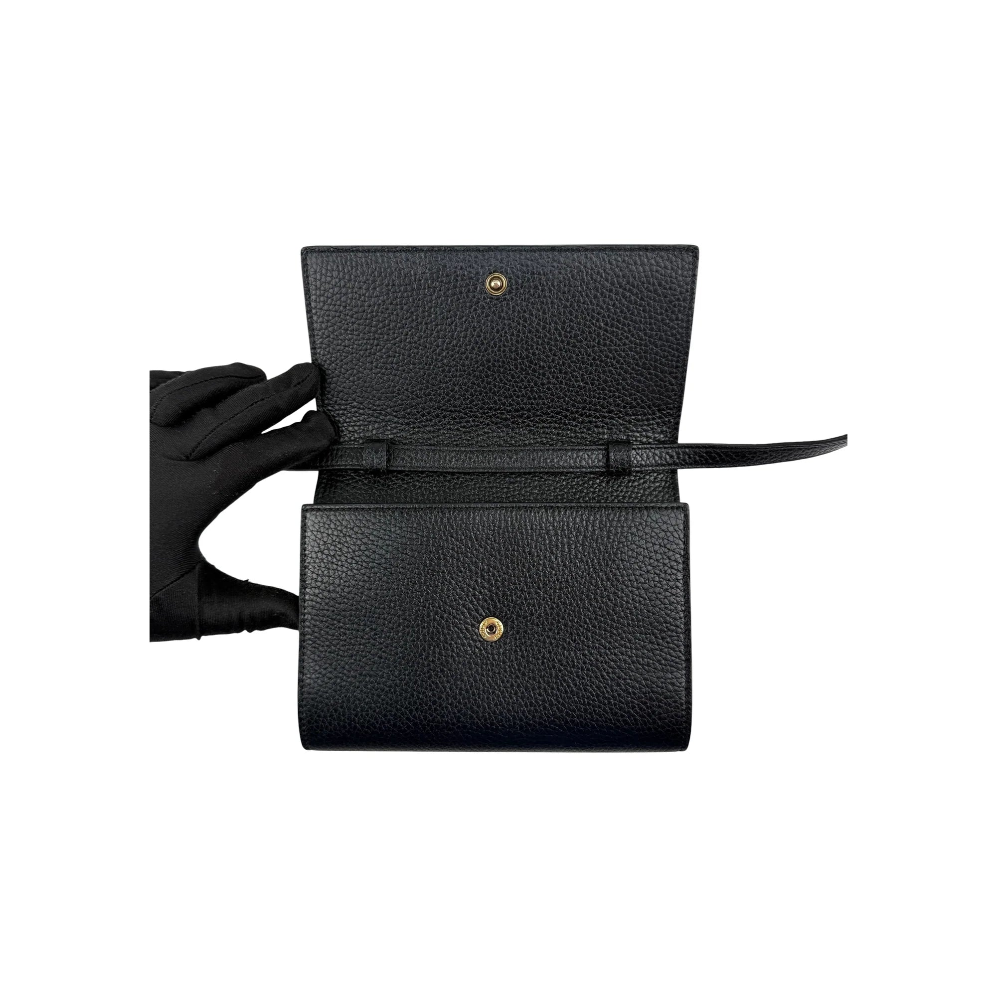 Gucci Black Leather Blind for Love Flap Crossbody Bag