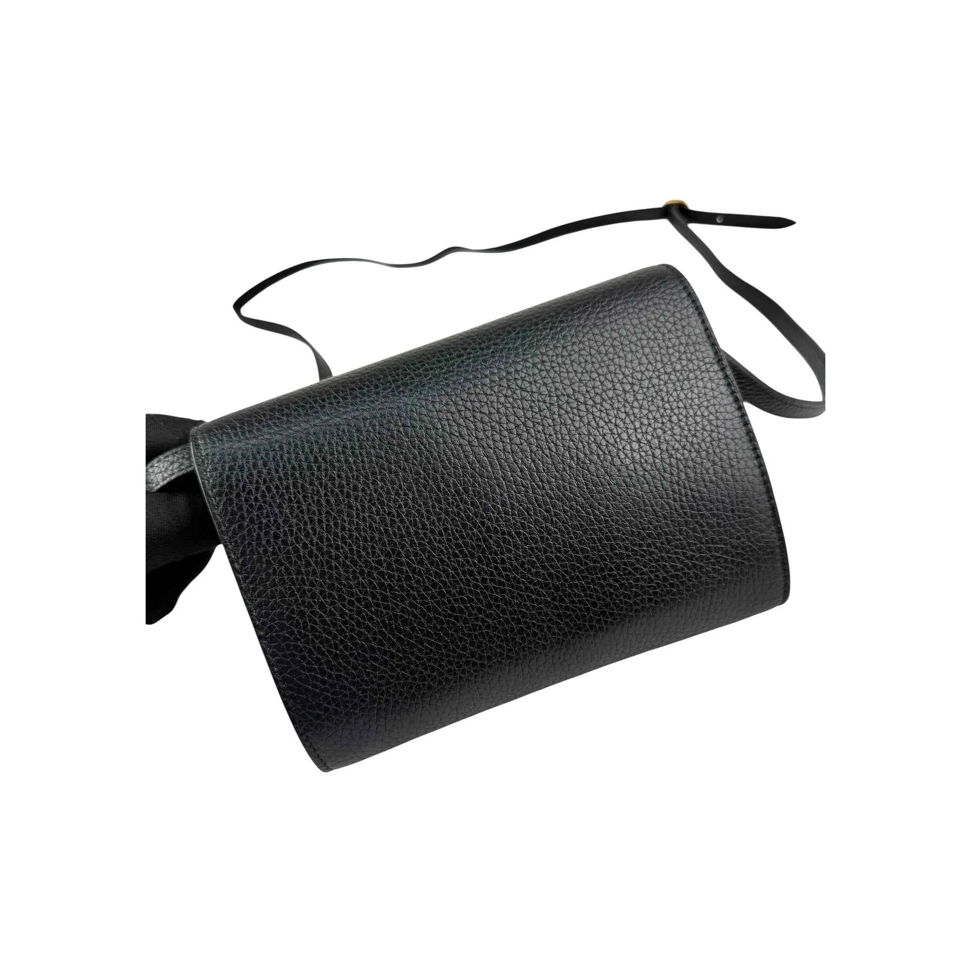 Gucci Black Leather Blind for Love Flap Crossbody Bag