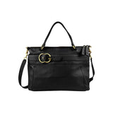 Gucci Black Pebbled Leather Medium Ride Top Handle Bag