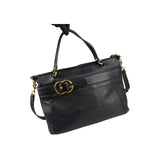 Gucci Black Pebbled Leather Medium Ride Top Handle Bag