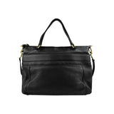 Gucci Black Pebbled Leather Medium Ride Top Handle Bag