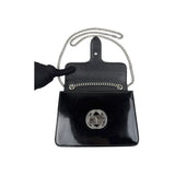 Gucci Black Polished Calfskin Leather Interlocking G Shoulder Bag