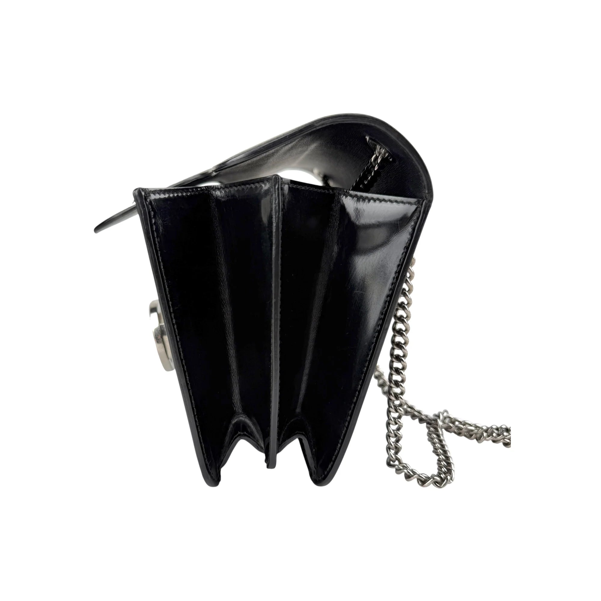 Gucci Black Polished Calfskin Leather Interlocking G Shoulder Bag