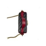 Gucci Black/Red Quilted Leather Marmont Mini Torchon Top Handle Crossbody Bag