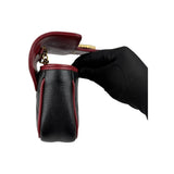 Gucci Black/Red Quilted Leather Marmont Torchon Mini Chain Wallet Crossbody bag