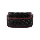 Gucci Black/Red Quilted Leather Marmont Torchon Mini Chain Wallet Crossbody bag