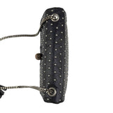 Gucci Black Studded Leather Miss Bamboo Shoulder Bag