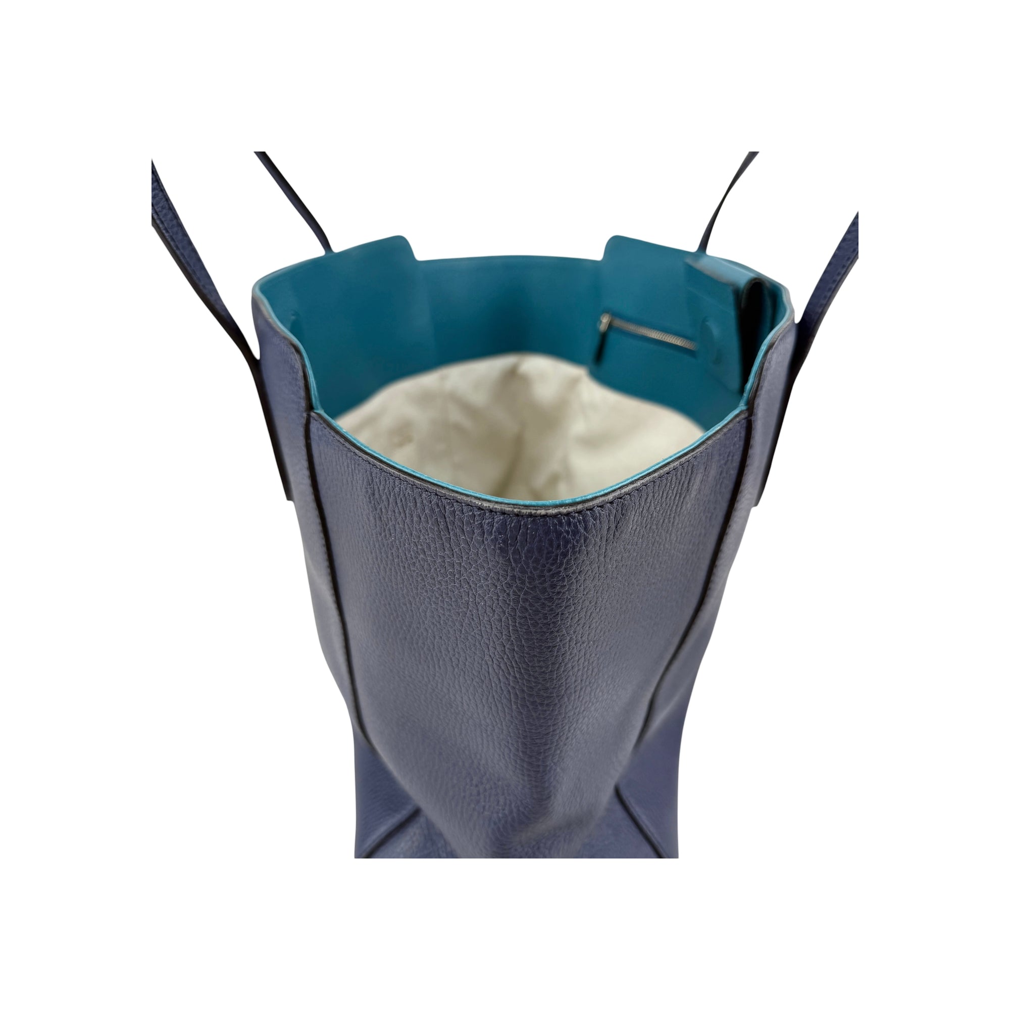Gucci Blue/Teal Pebbled Leather Swing Tote Bag