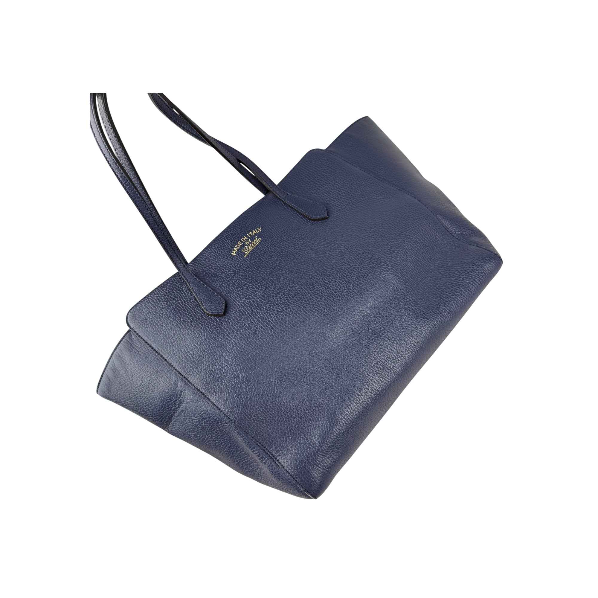 Gucci Blue/Teal Pebbled Leather Swing Tote Bag