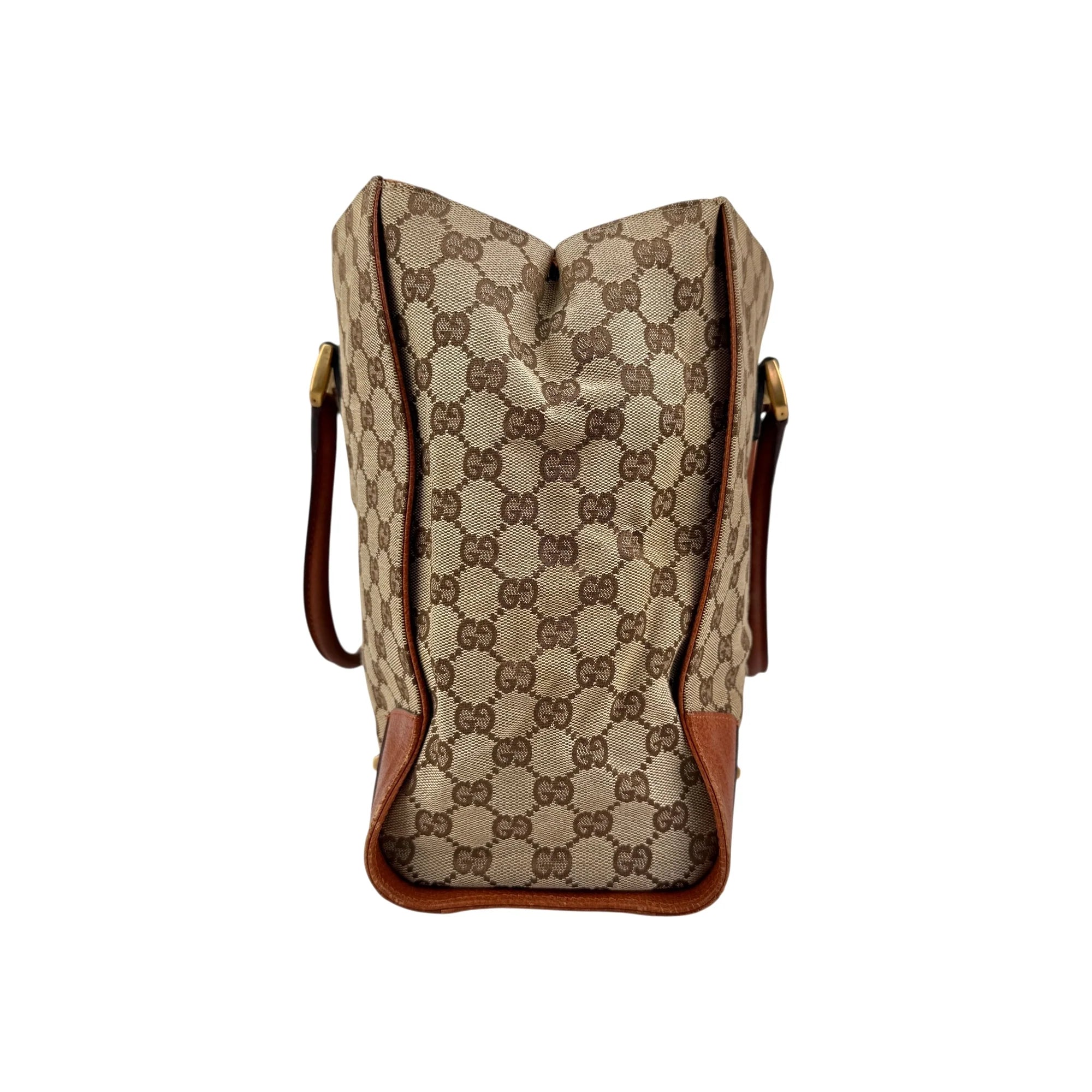 Gucci Brown/Beige GG Canvas Nailhead Tote Bag