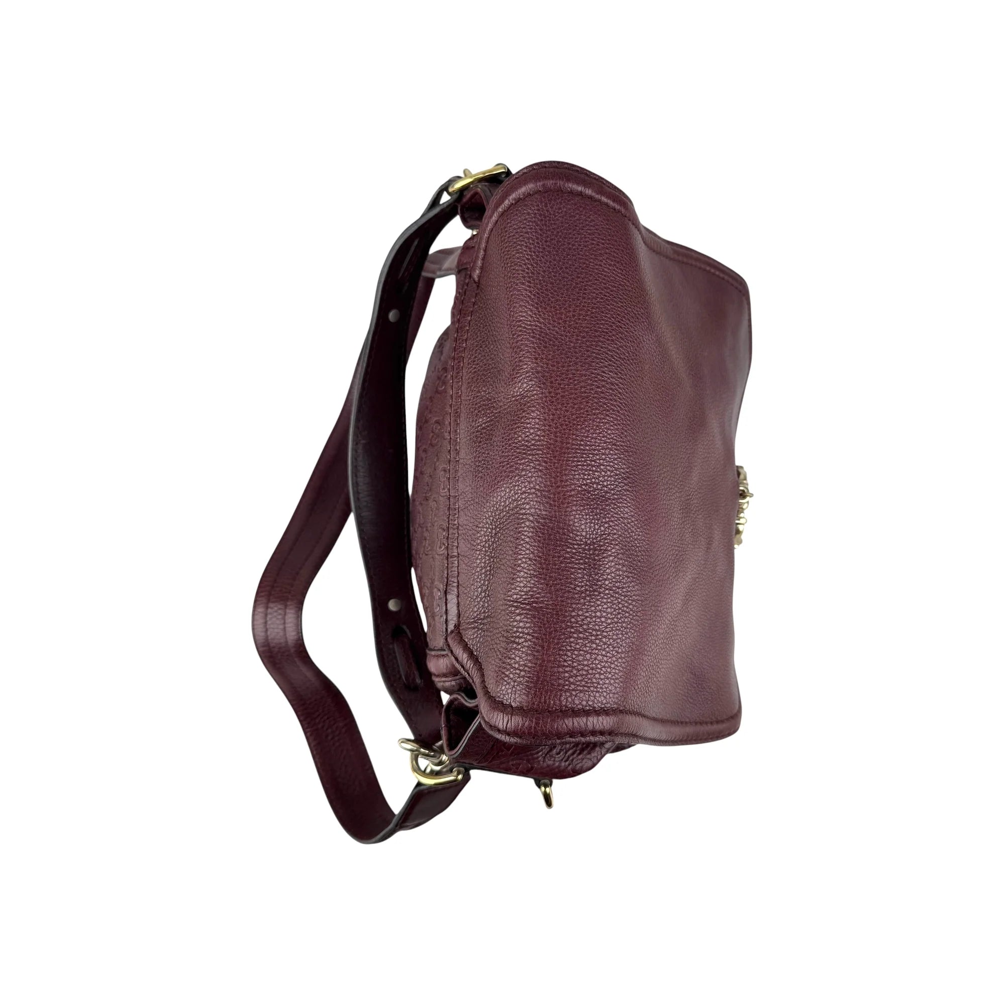 Gucci Burgundy Guccissima Leather Large Techno Horsebit Hobo