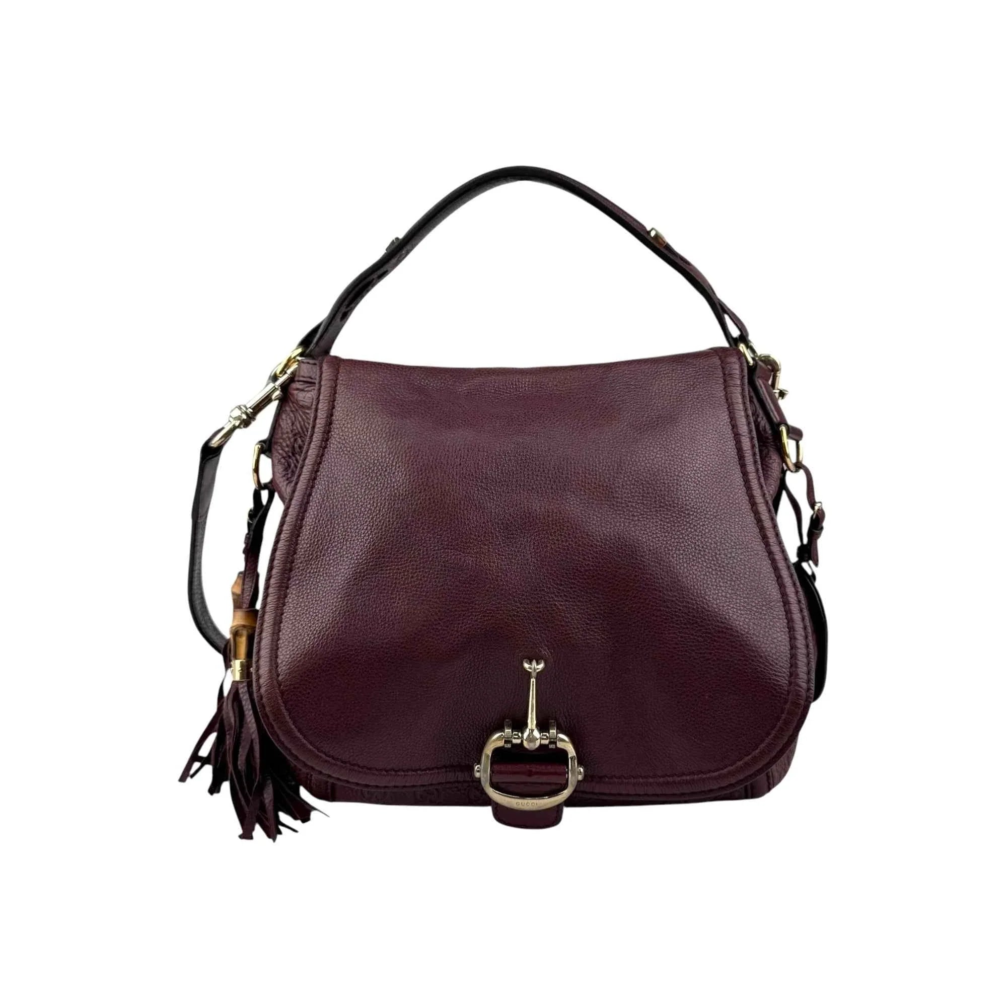 Gucci Burgundy Guccissima Leather Large Techno Horsebit Hobo