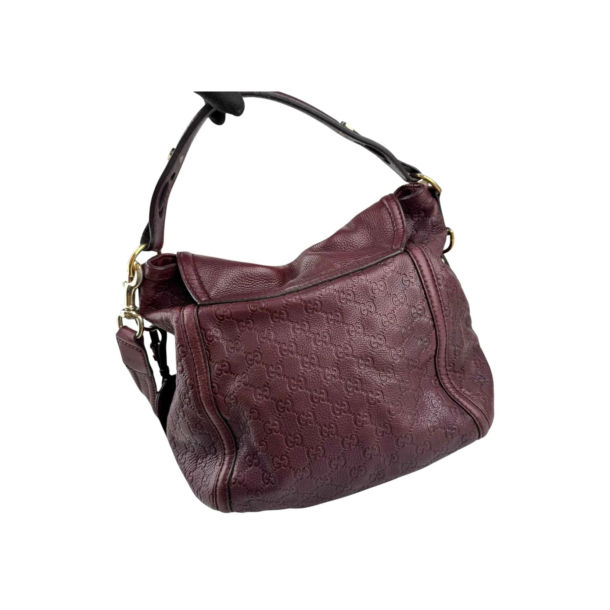 Gucci Burgundy Guccissima Leather Large Techno Horsebit Hobo