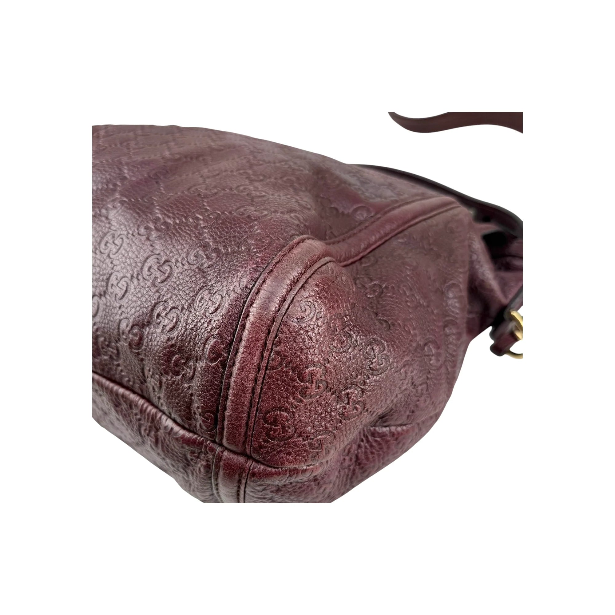 Gucci Burgundy Guccissima Leather Large Techno Horsebit Hobo