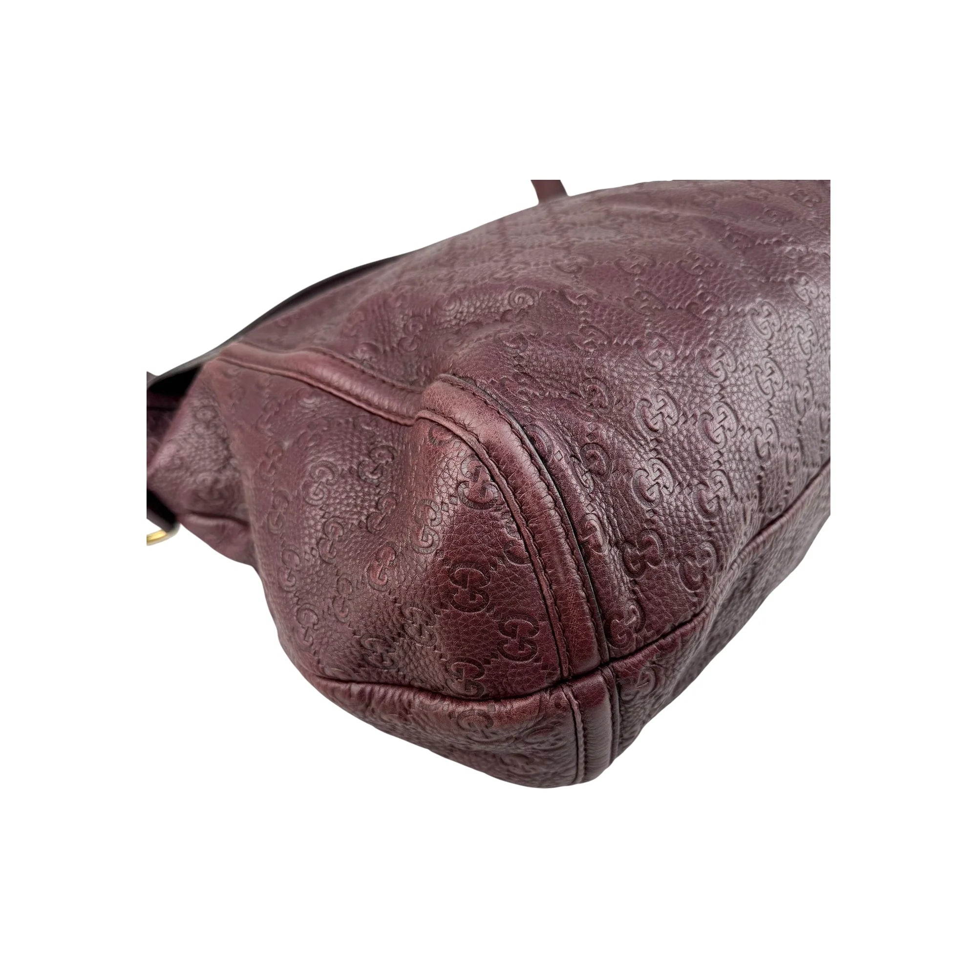 Gucci Burgundy Guccissima Leather Large Techno Horsebit Hobo