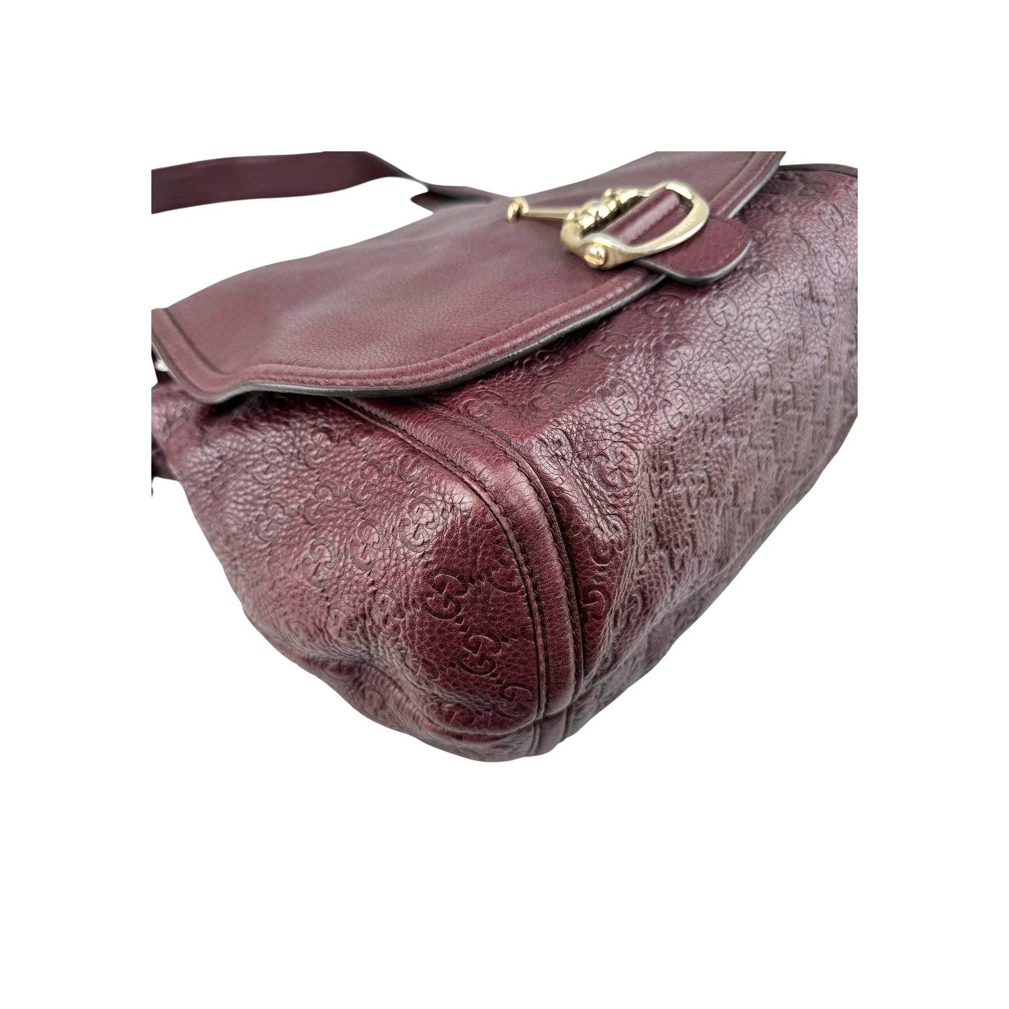 Gucci Burgundy Guccissima Leather Large Techno Horsebit Hobo