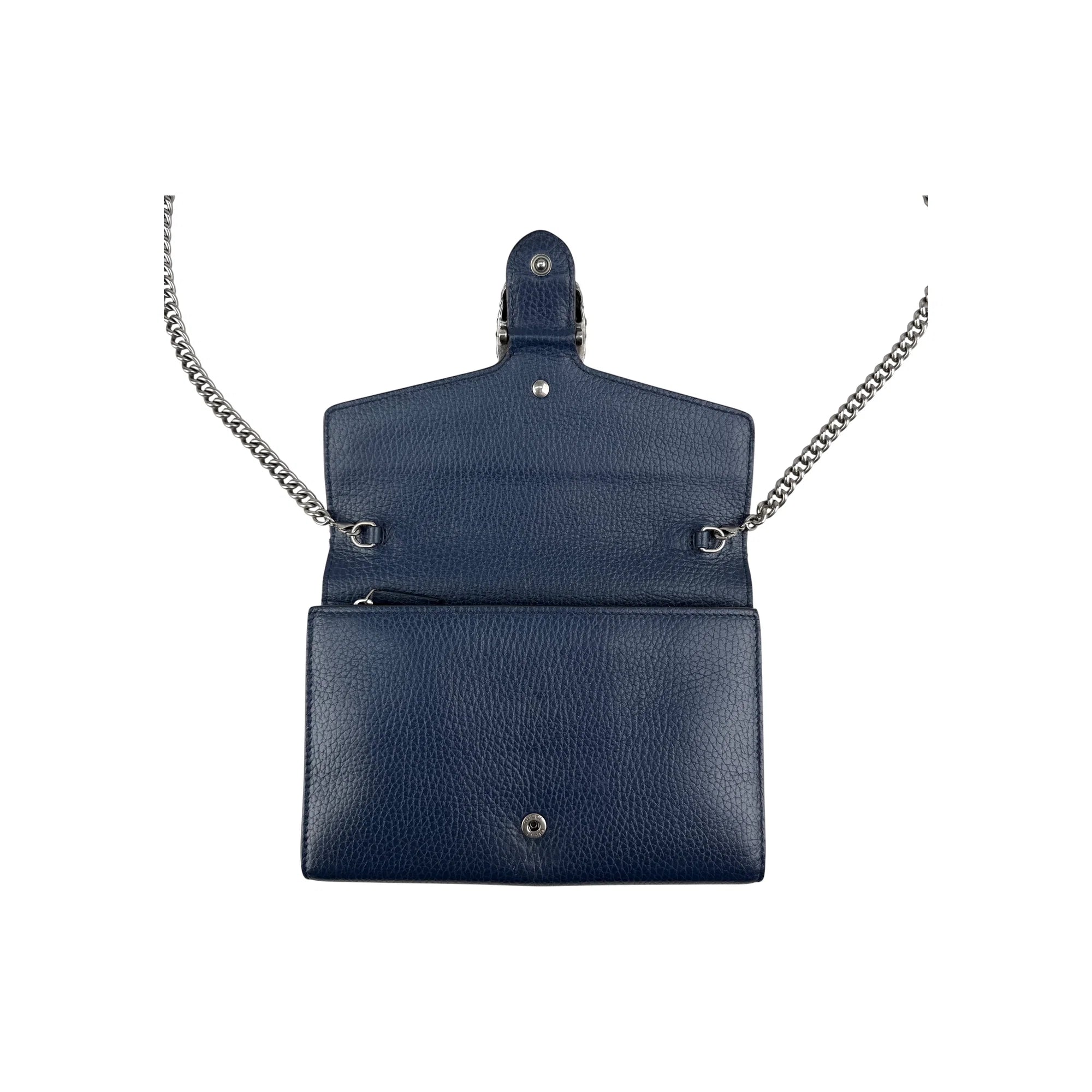 Gucci Dionysus Navy Leather Chain Shoulder Bag