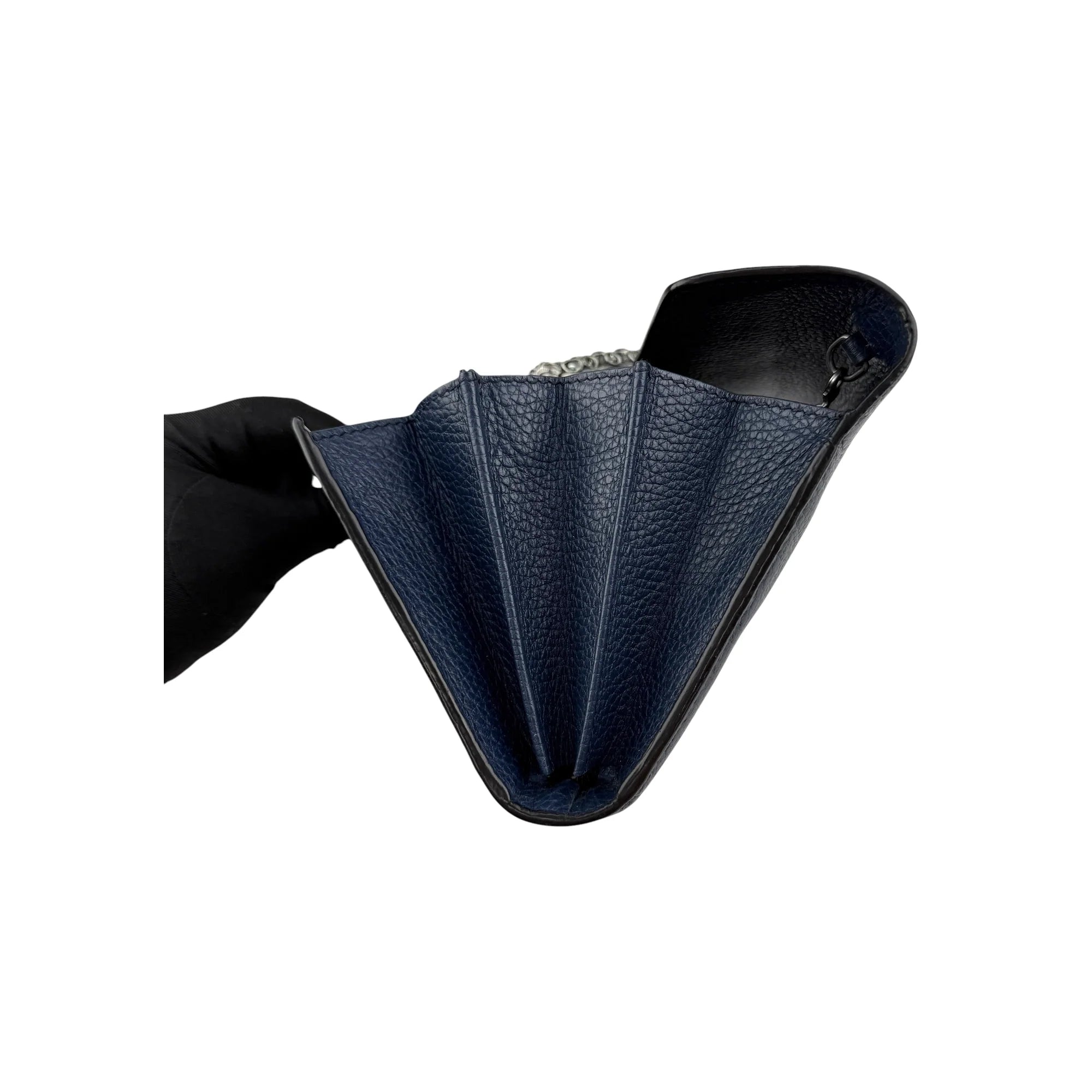 Gucci Dionysus Navy Leather Chain Shoulder Bag