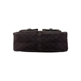 Gucci GG Canvas Brown Shoulder Bag Leather Cloth