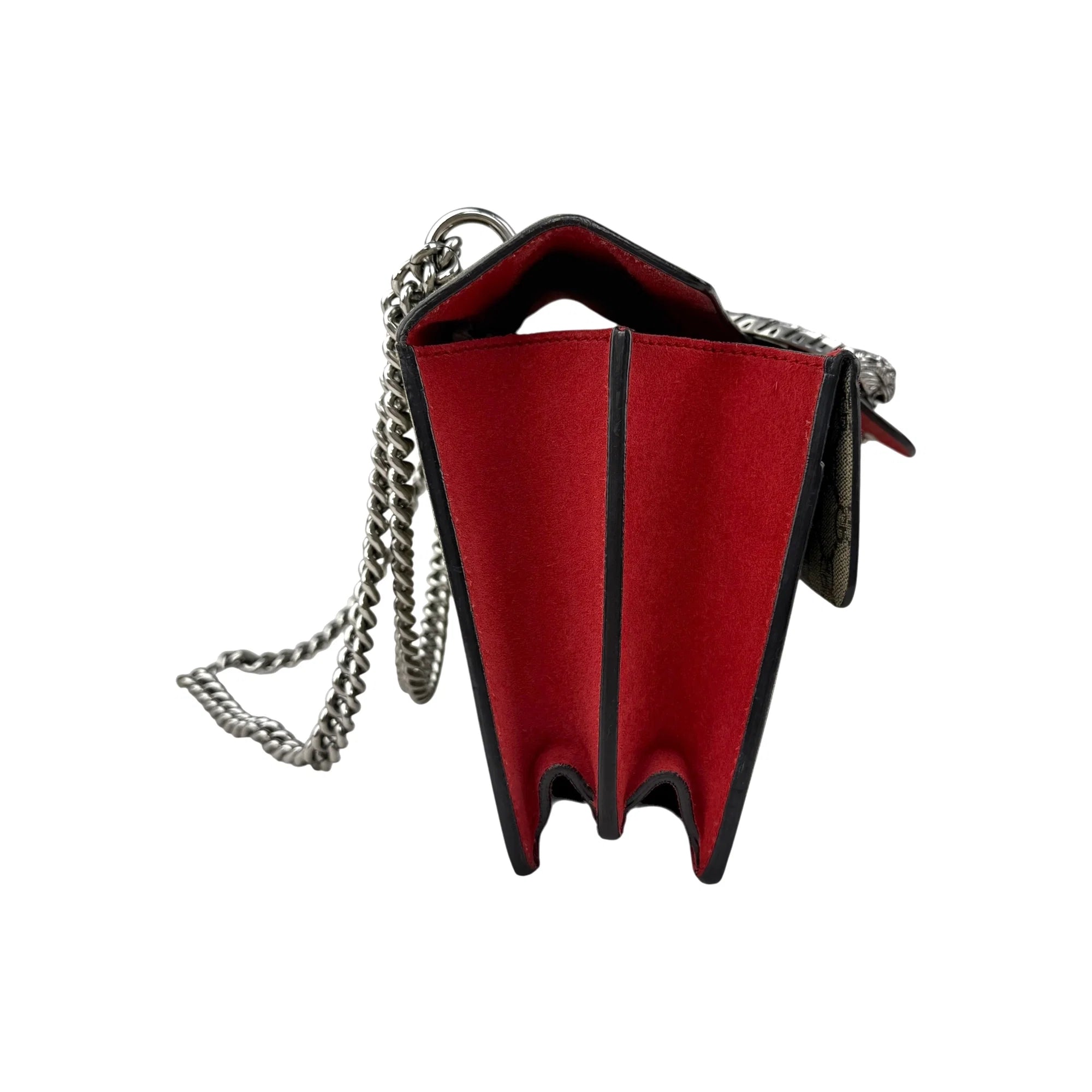 Gucci GG Supreme Red Suede Dionysus Shoulder Bag