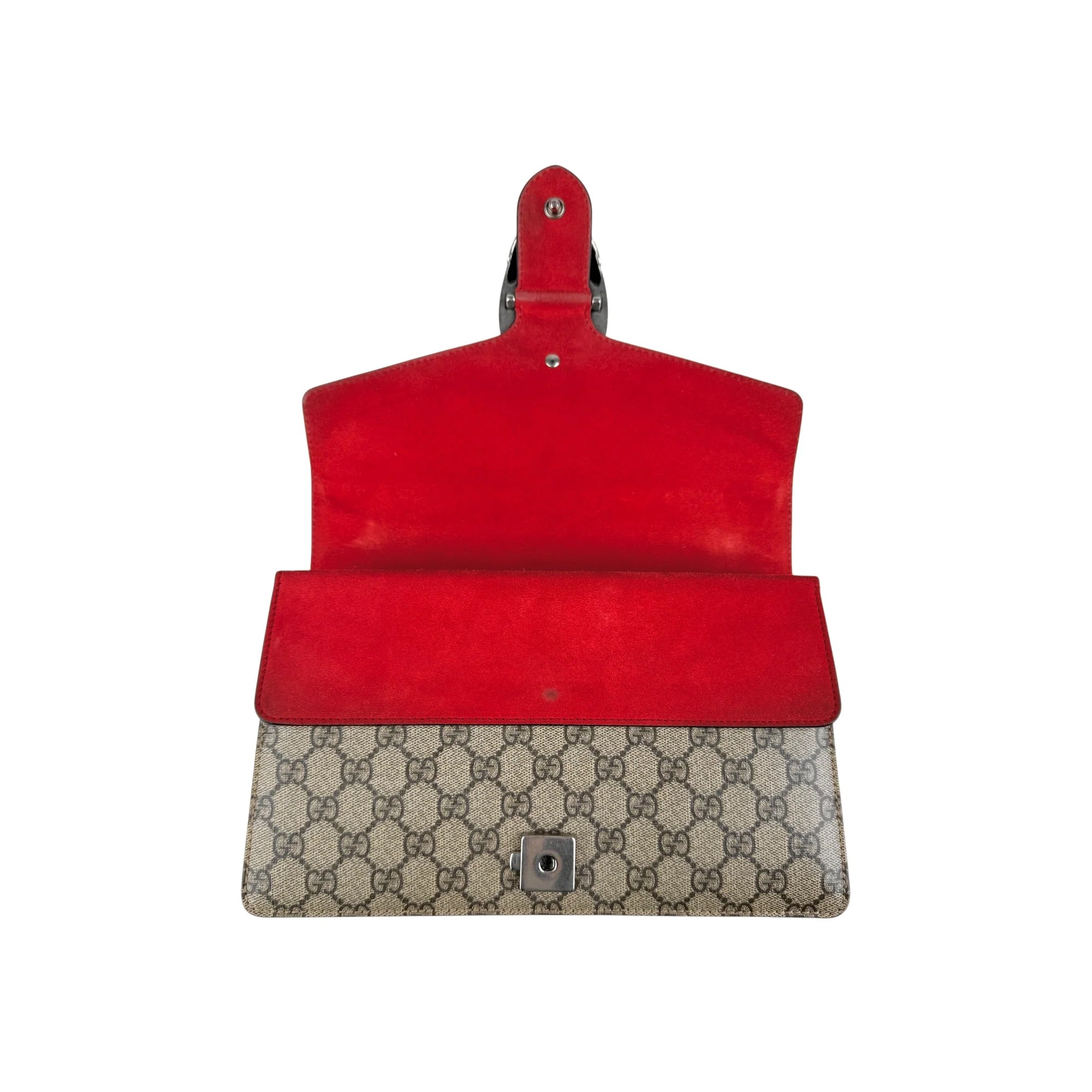Gucci GG Supreme Red Suede Dionysus Shoulder Bag
