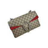 Gucci GG Supreme Red Suede Dionysus Shoulder Bag