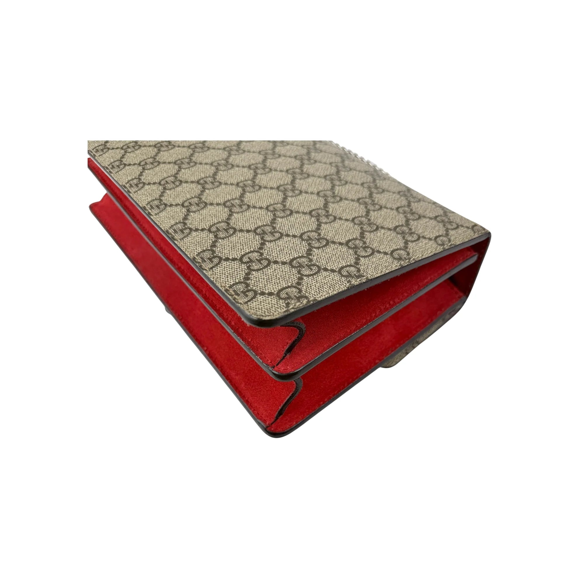 Gucci GG Supreme Red Suede Dionysus Shoulder Bag