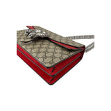 Gucci GG Supreme Red Suede Dionysus Shoulder Bag