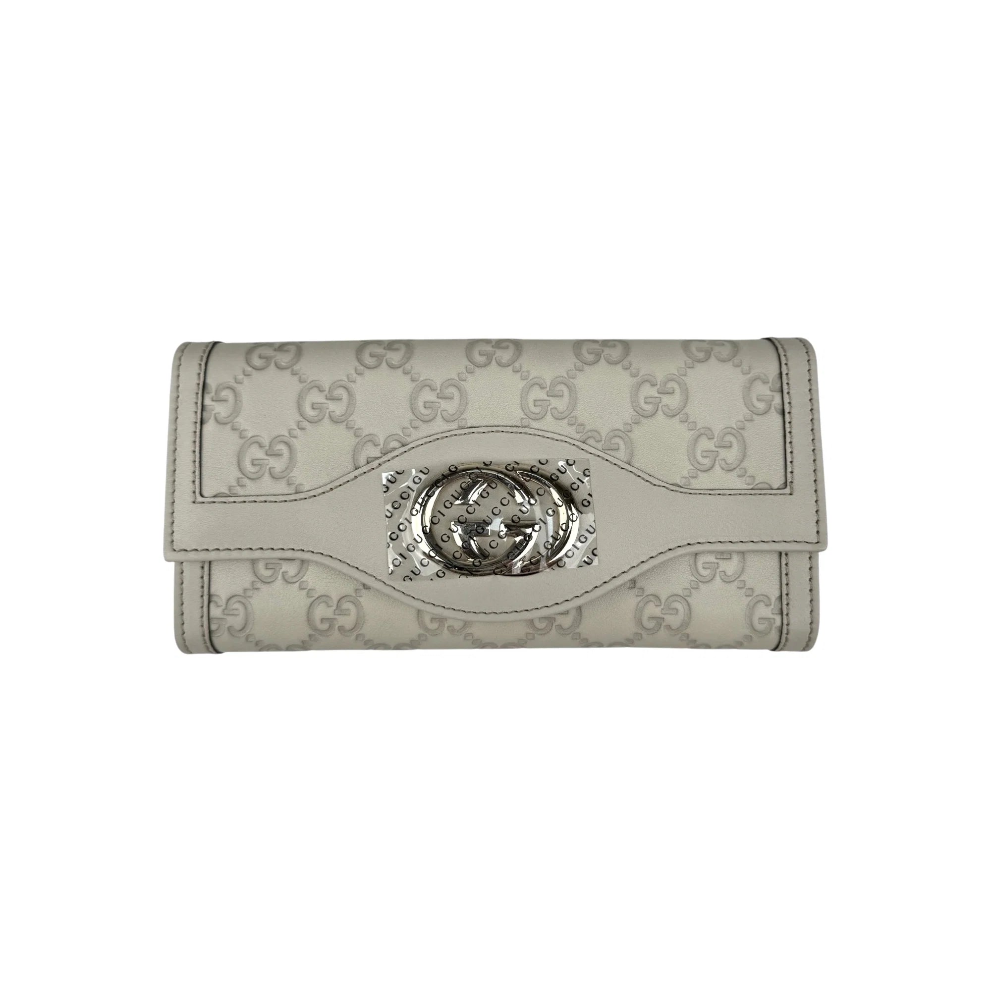 Gucci Guccissima Sukey Continental Wallet Off White