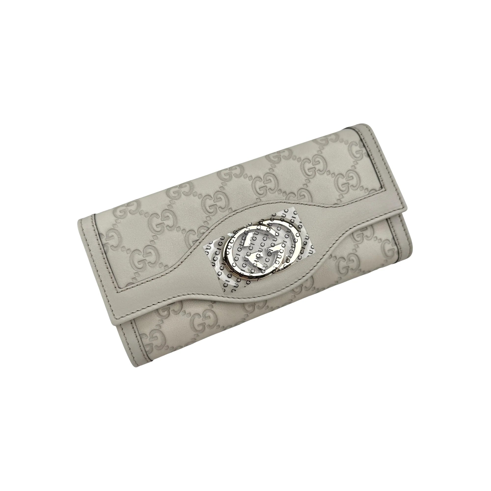 Gucci Guccissima Sukey Continental Wallet Off White