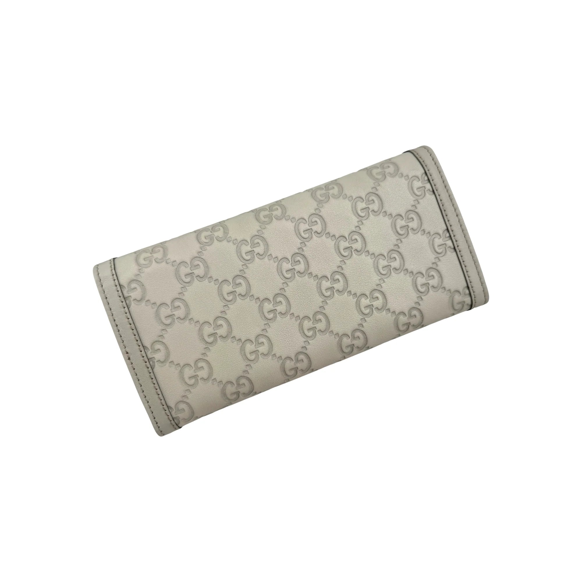 Gucci Guccissima Sukey Continental Wallet Off White
