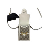 Gucci Horsebit 1955 Mini Bag Phone Bag Beige and White