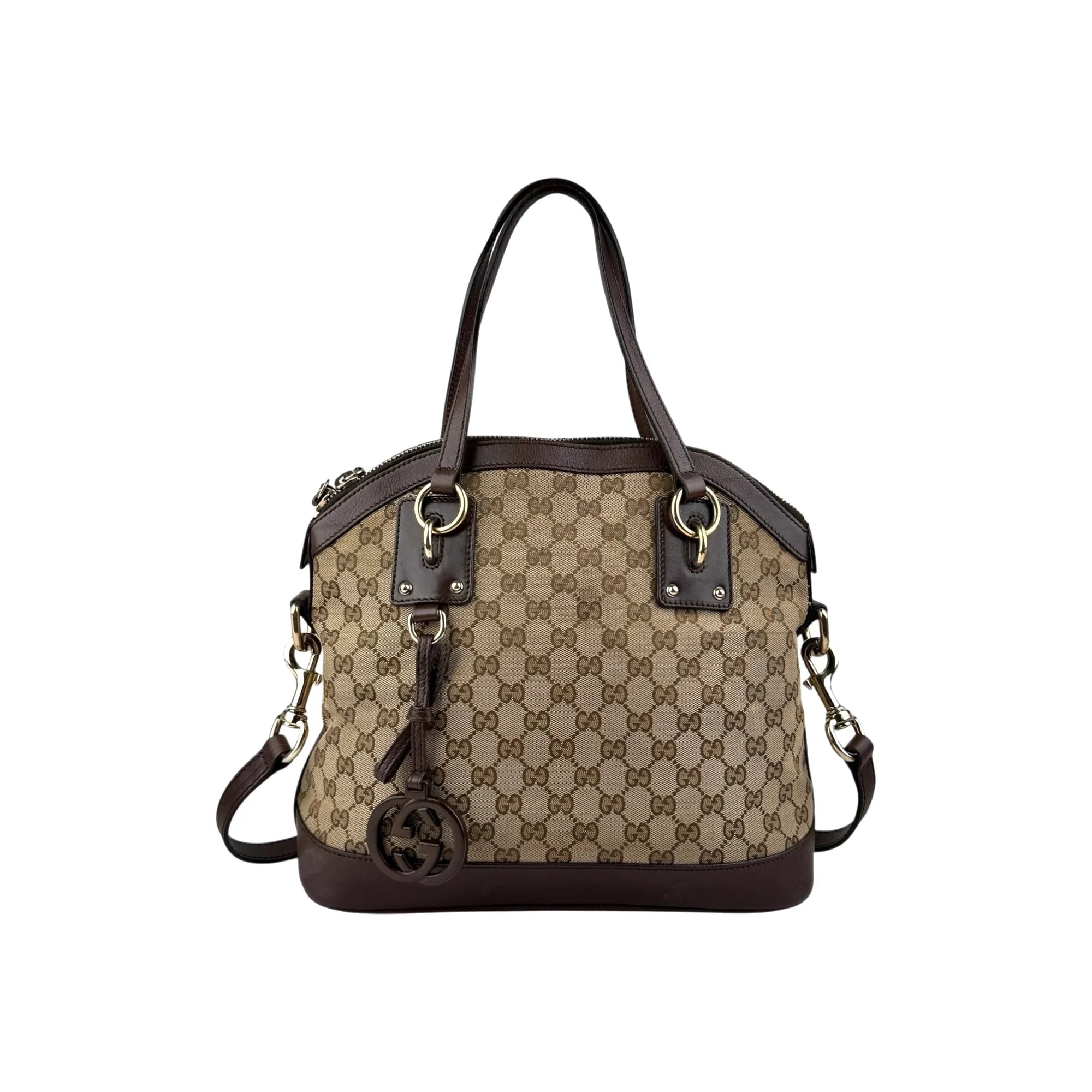 Gucci Medium GG Canvas Charm Dome Satchel
