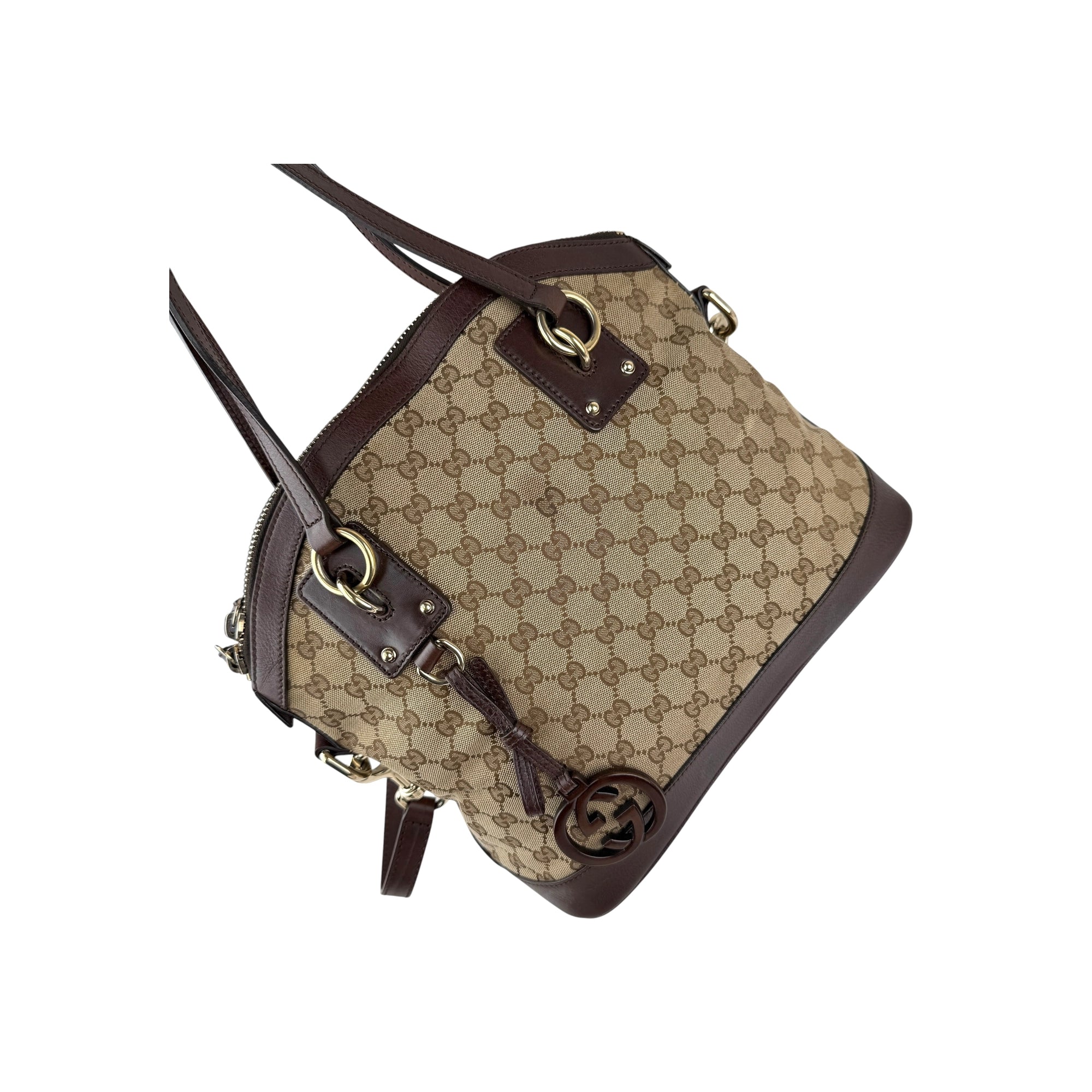 Gucci Medium GG Canvas Charm Dome Satchel