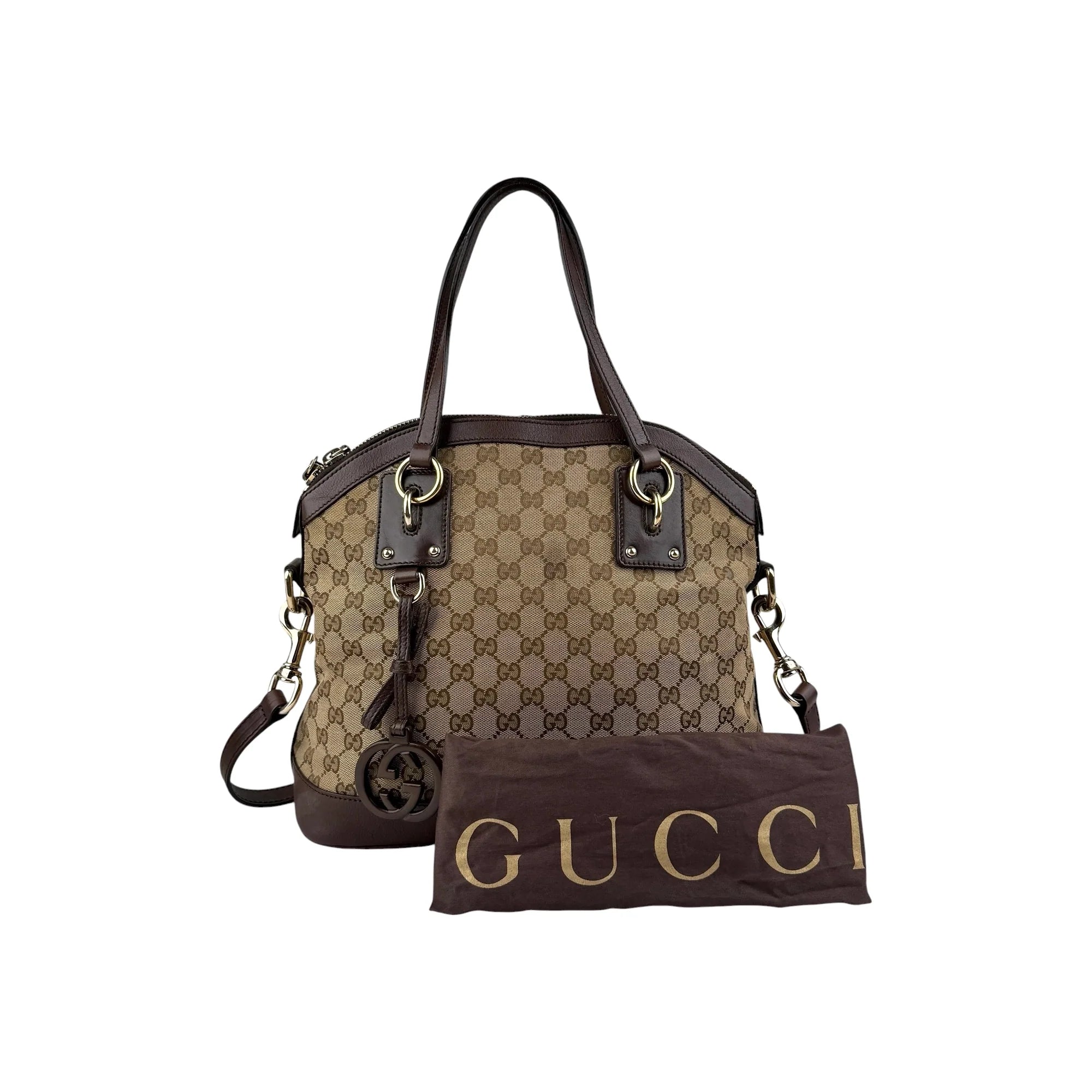 Gucci Medium GG Canvas Charm Dome Satchel