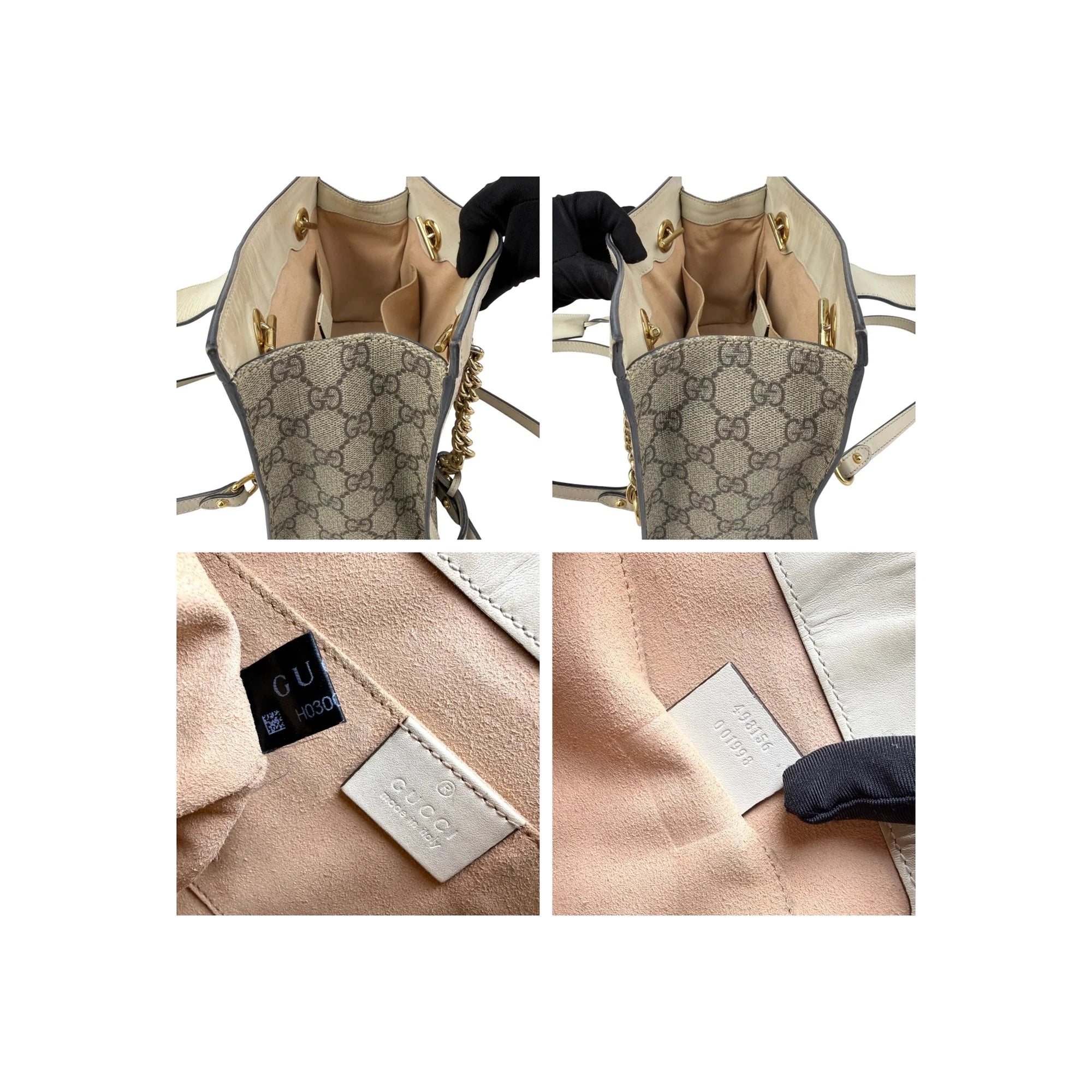 Gucci Padlock Chain Tote GG Coated Canvas