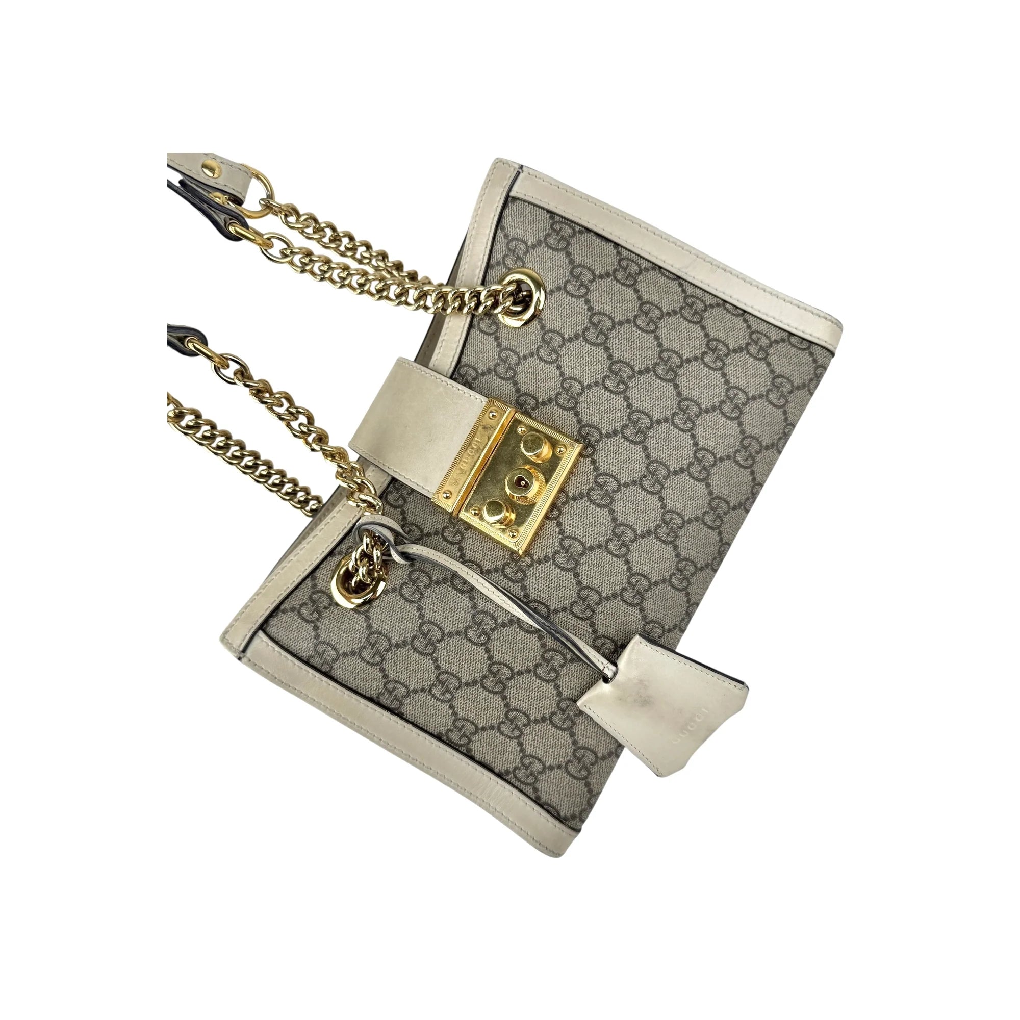 Gucci Padlock Chain Tote GG Coated Canvas