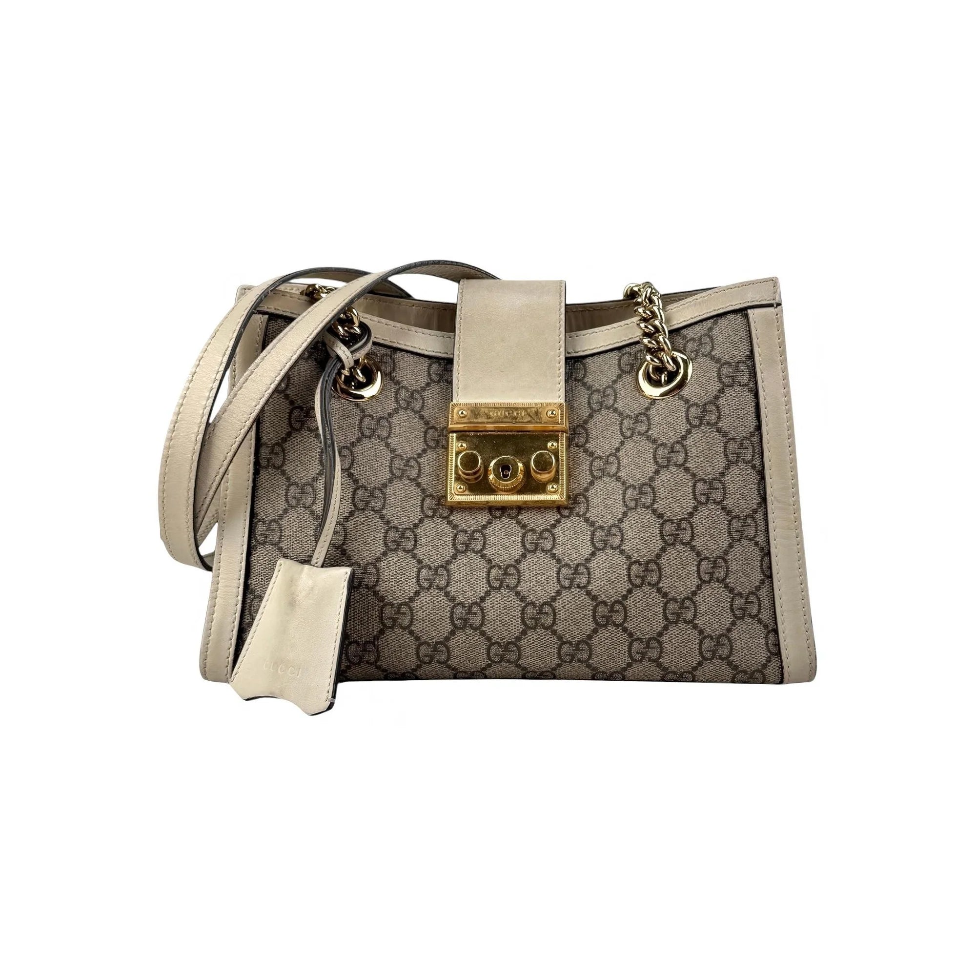 Gucci Padlock Chain Tote GG Coated Canvas