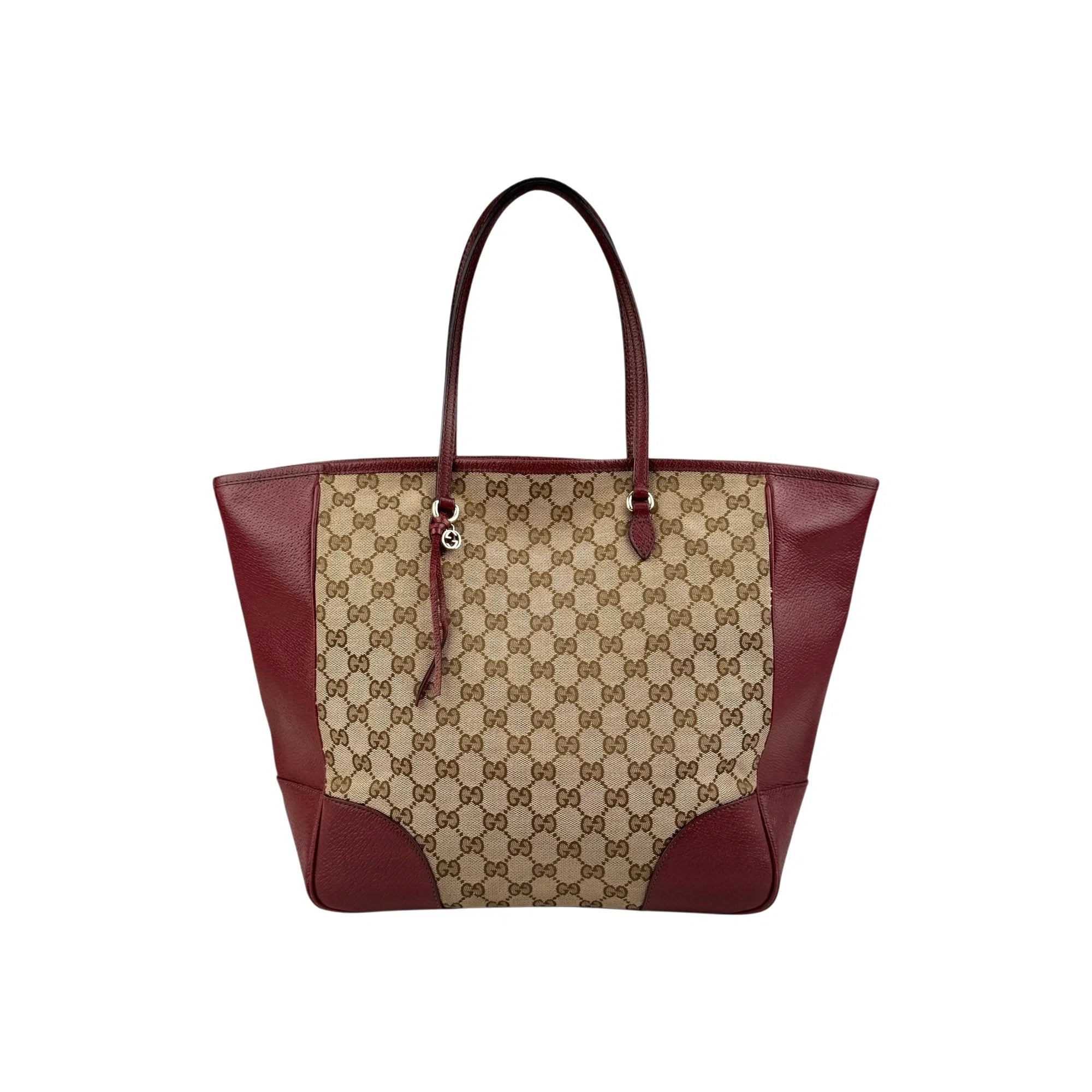 Gucci Red/Beige GG Canvas Bree Tote Bag