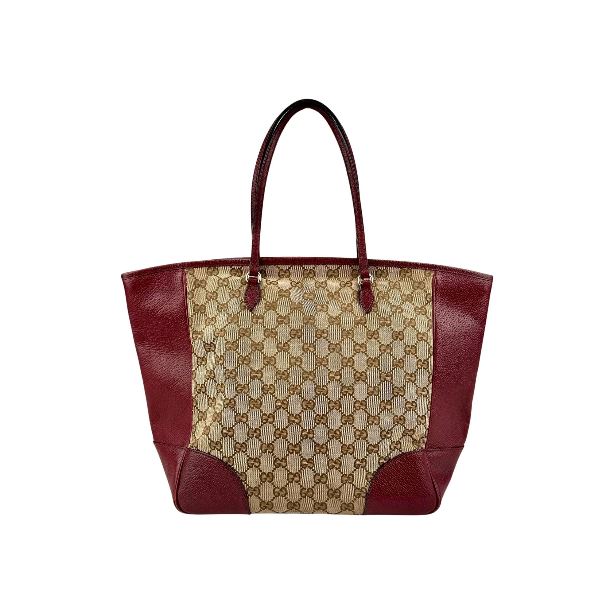Gucci Red/Beige GG Canvas Bree Tote Bag