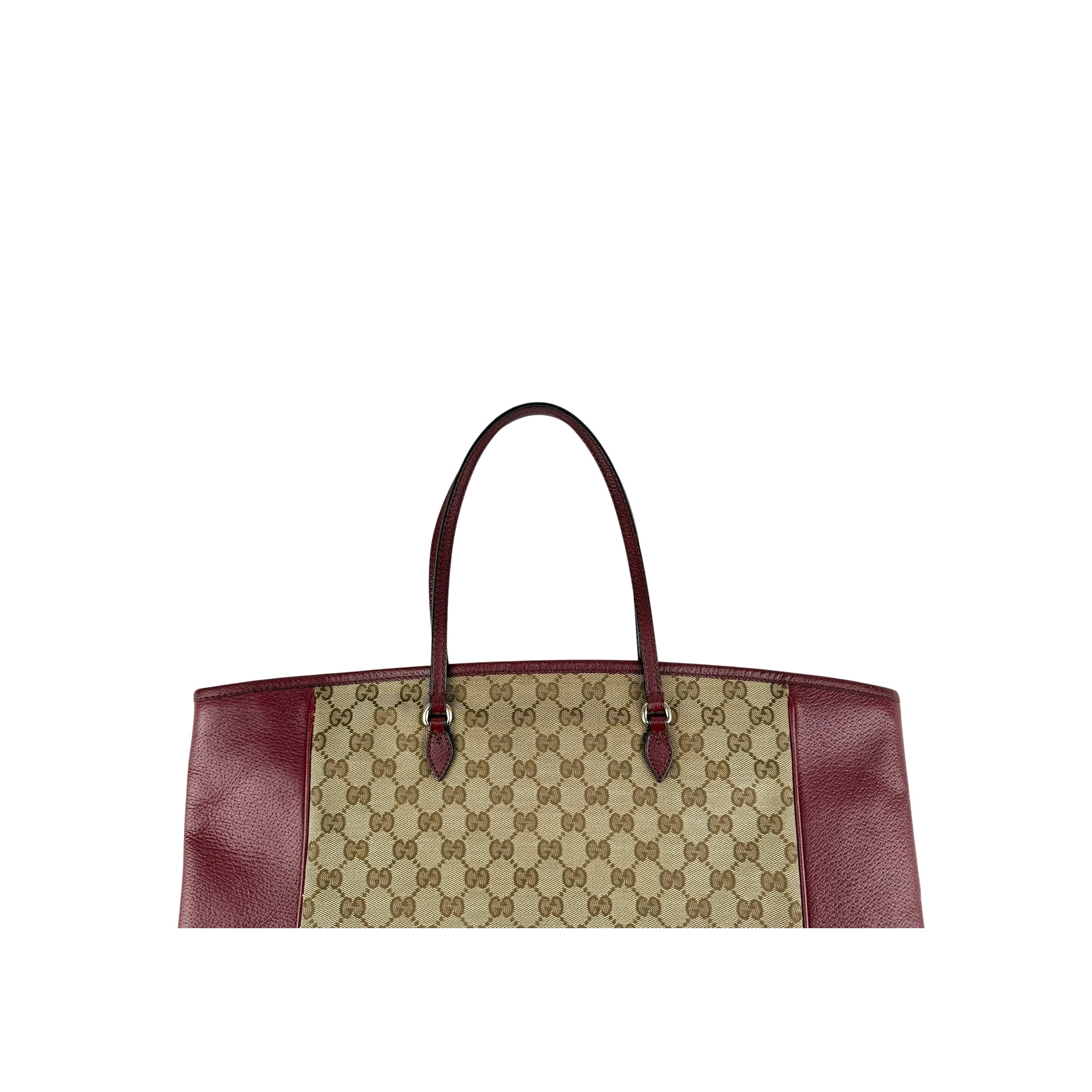 Gucci Red/Beige GG Canvas Bree Tote Bag