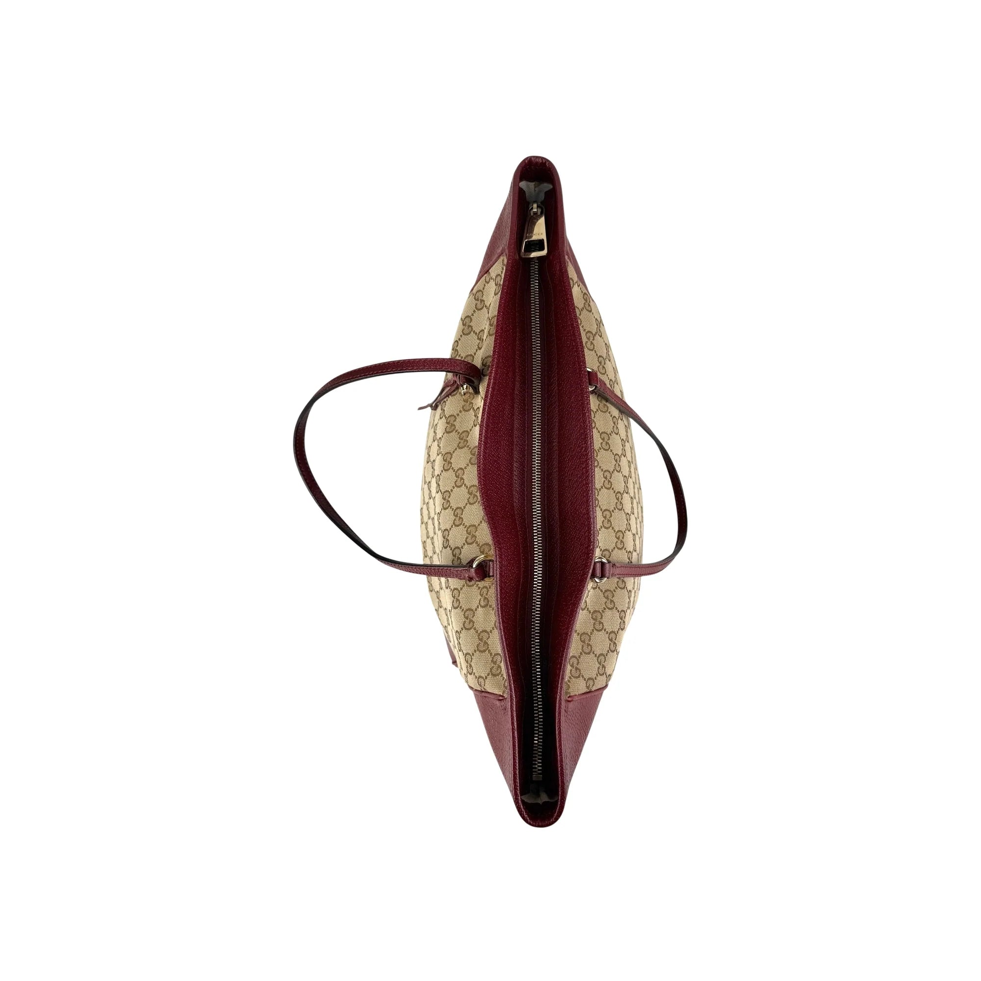 Gucci Red/Beige GG Canvas Bree Tote Bag