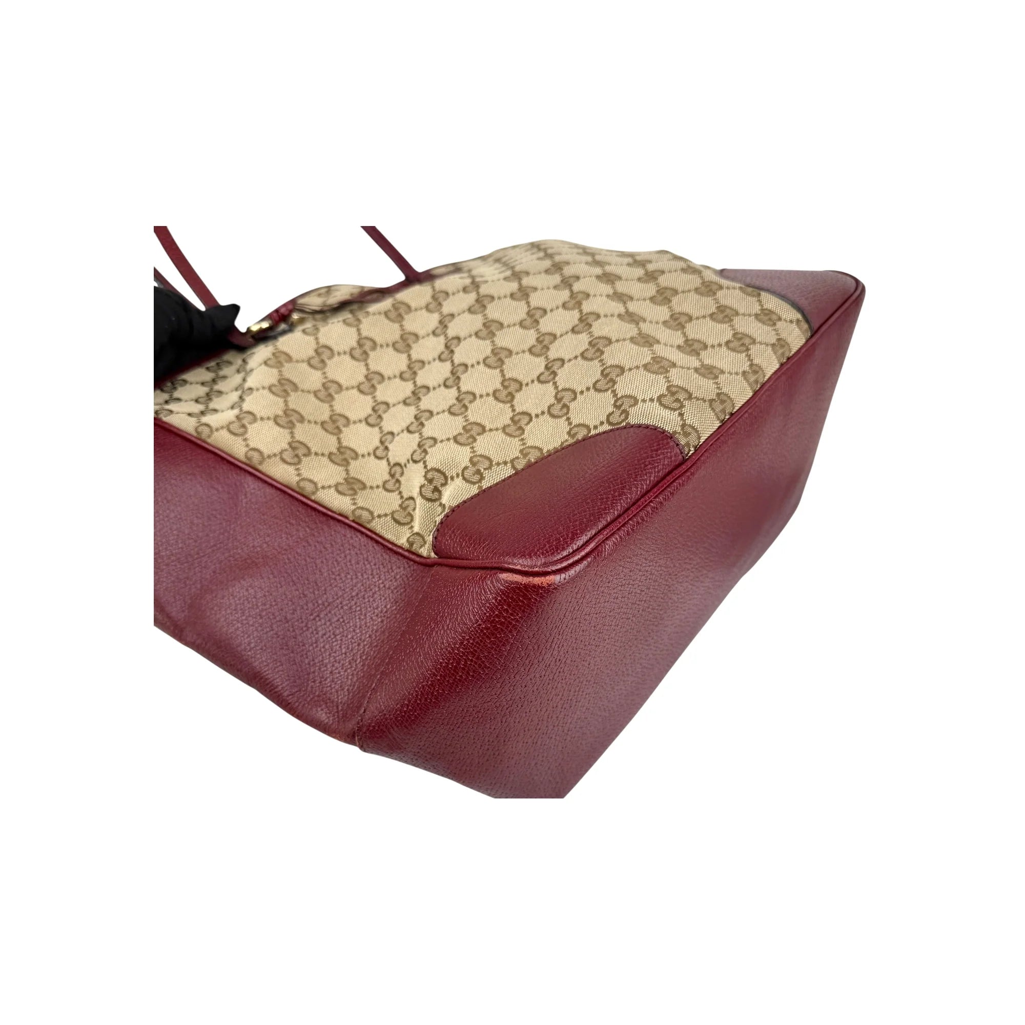 Gucci Red/Beige GG Canvas Bree Tote Bag