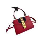 Gucci Red Calfskin Leather Small Sylvie Shoulder Bag