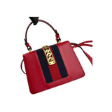 Gucci Red Calfskin Leather Small Sylvie Shoulder Bag